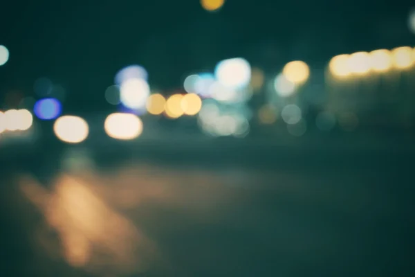 Blurred of car in city at night — Stock Photo, Image