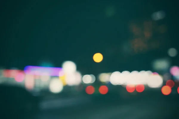 Blurred of car in city at night — Stock Photo, Image