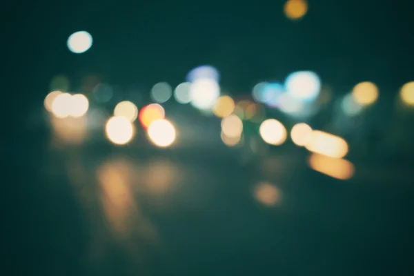 Blurred of car in city at night — Stock Photo, Image