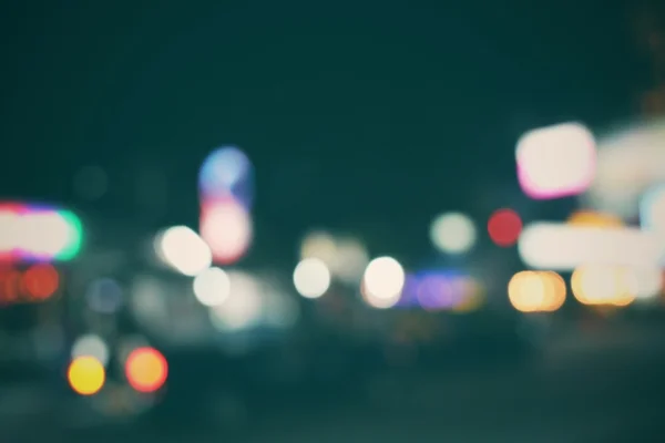 Blurred of car in city at night — Stock Photo, Image