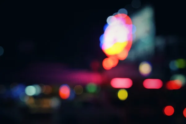 Blurred of car in city at night — Stock Photo, Image