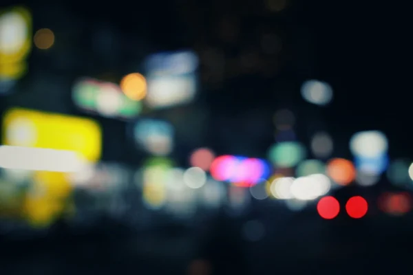 Blurred of car in city at night — Stock Photo, Image