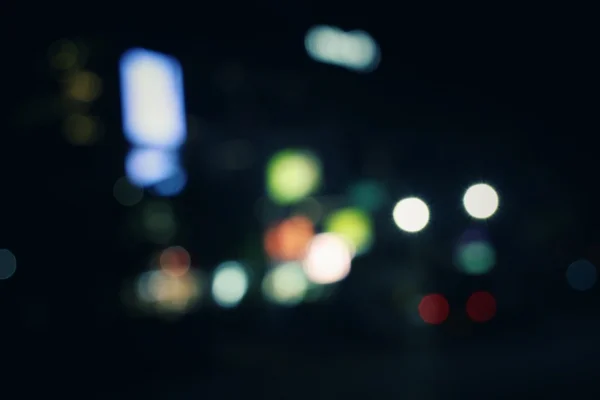 Blurred of car in city at night — Stock Photo, Image