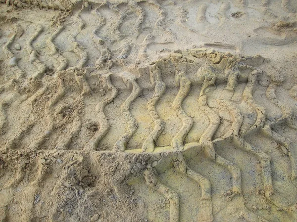 Wheel tracks on the soil. — Stock Photo, Image