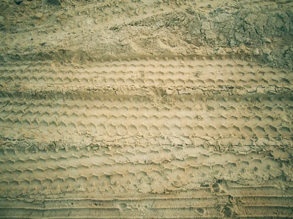 Wheel tracks on the soil. — Stock Photo, Image