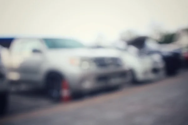 Dimsyn på bilen på väg — Stockfoto