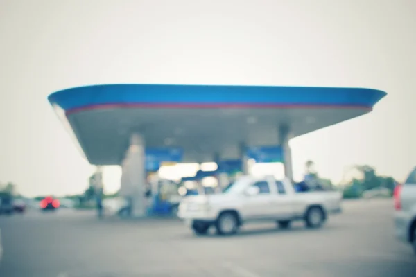 Wazig van gas station — Stockfoto