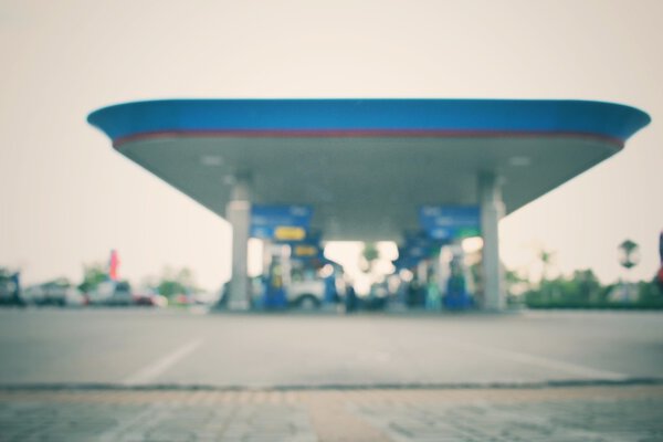 Blurred of gas station — Stock Photo, Image