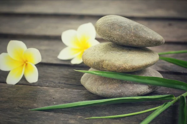 Frangipani con piedras de spa —  Fotos de Stock