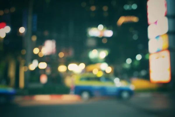 Blurred of car in city at night — Stock Photo, Image