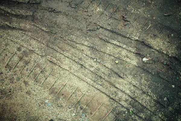 Wheel tracks on the soil. — Stock Photo, Image