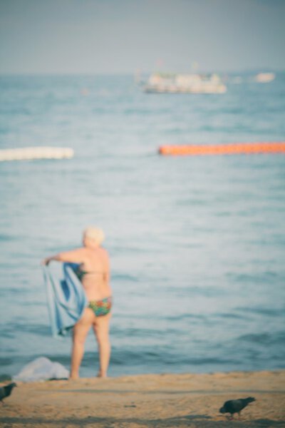 Blurred of swimming on the sea — Stock Photo, Image