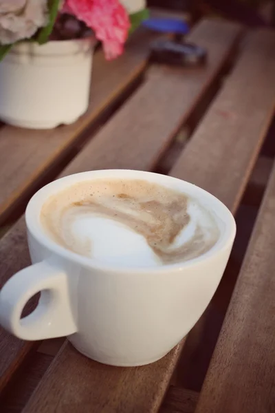 Vintage latte koffie — Stockfoto