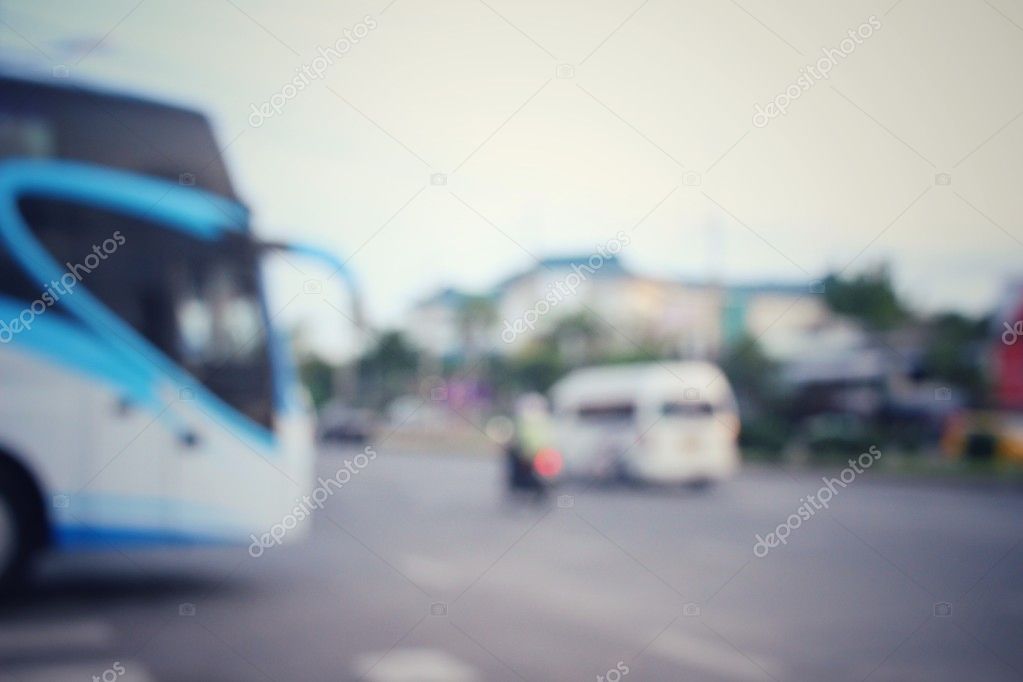 Blurred of car in city