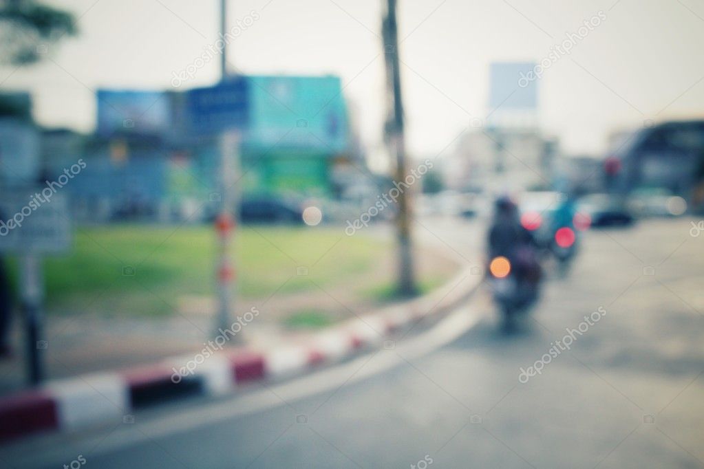 Blurred of car in city 