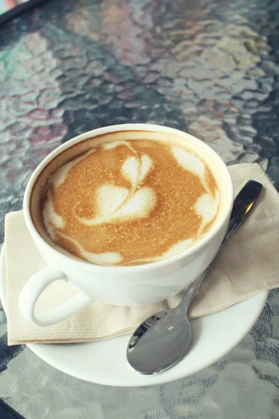 Vintage Latte Art Kaffee — Stockfoto