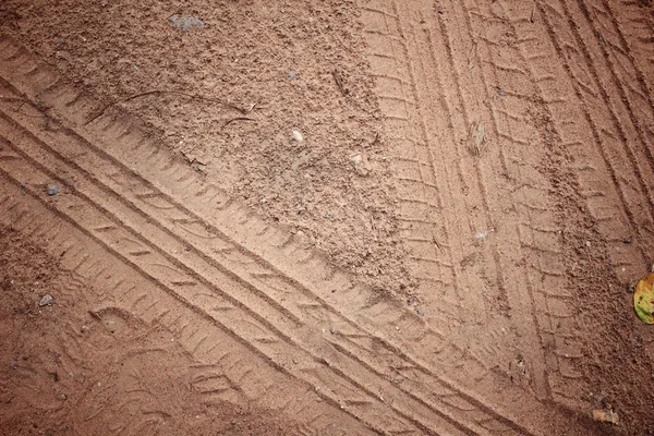 Wheel tracks on the soil. — Stock Photo, Image