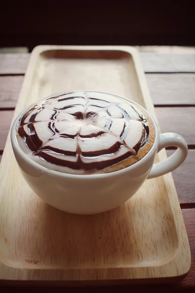 Café vintage latte art — Photo