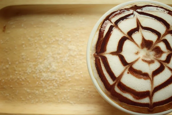 Vintage latte art coffee — Stock Photo, Image