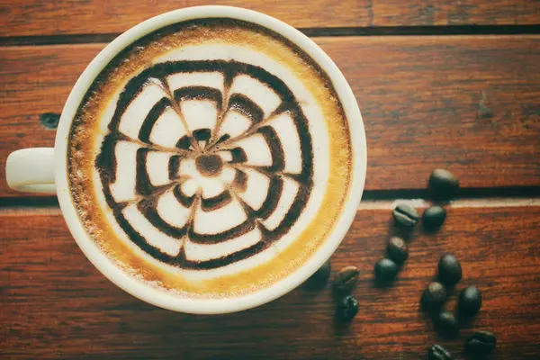 Café de arte latte vintage — Foto de Stock