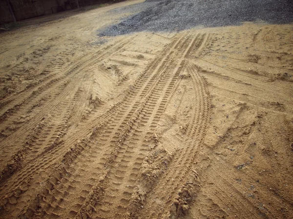 Wheel tracks on the soil. — Stock Photo, Image