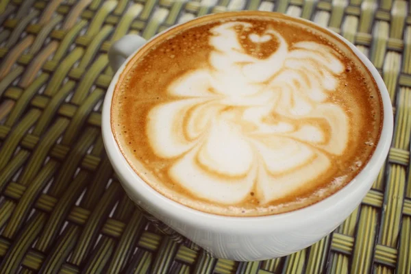 Vintage latte art coffee — Stock Photo, Image