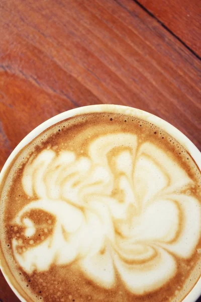 Café vintage latte art — Photo