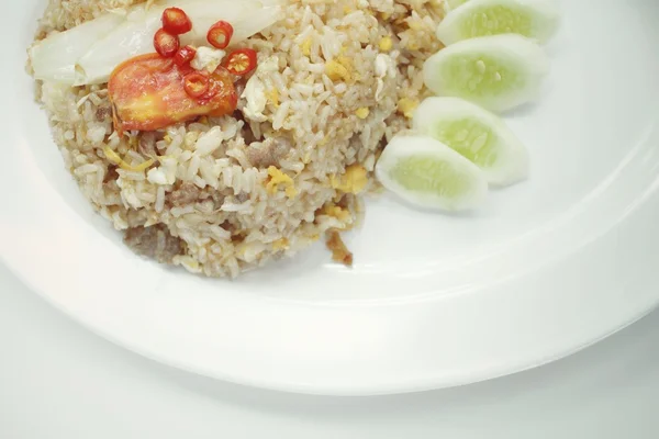 Stekt ris med ägg — Stockfoto