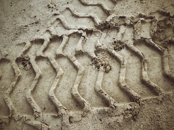 Wheel tracks on the soil. — Stock Photo, Image