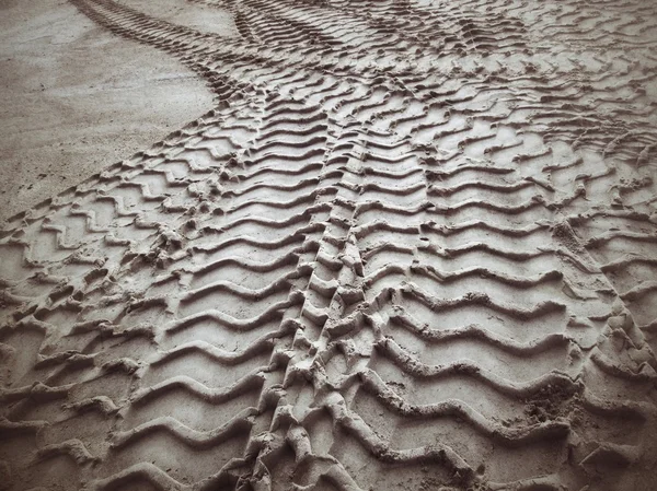 Wheel tracks on the soil. — Stock Photo, Image