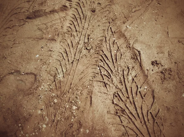 Колісні колії на ґрунті . — стокове фото