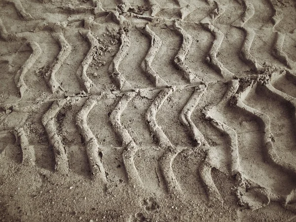 Wheel tracks on the soil. — Stock Photo, Image