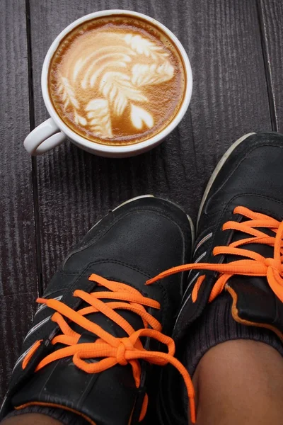 Selfie kávy s botami — Stock fotografie