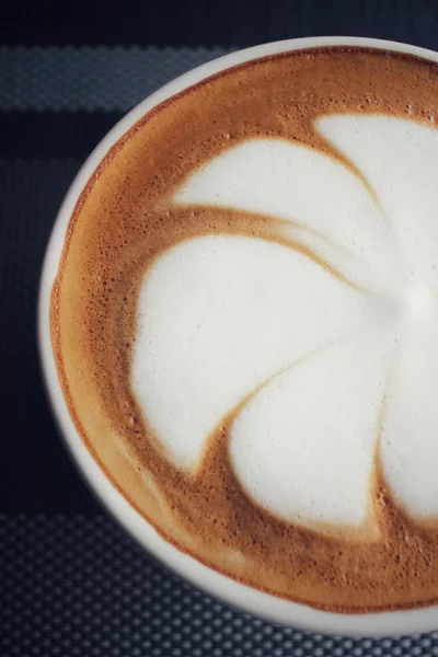 Vintage latte art coffee — Stock Photo, Image