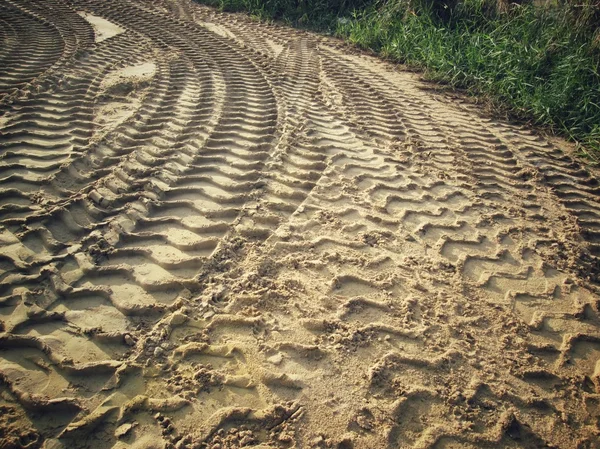 Wielsporen op de grond. — Stockfoto