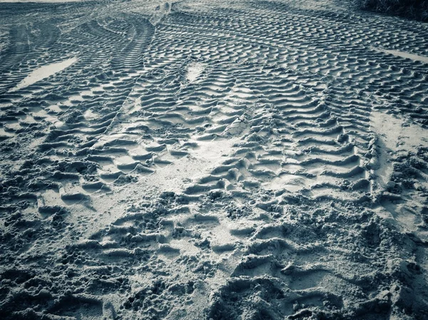 Wheel tracks on the soil. — Stock Photo, Image