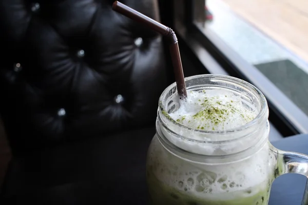 Té verde helado y leche — Foto de Stock