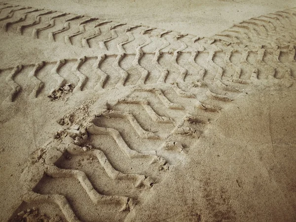 Wheel tracks on the soil. — Stock Photo, Image