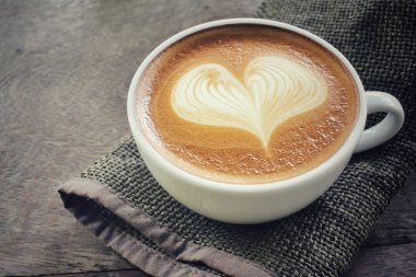 Vintage latte art coffee clipart