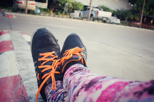 Selfie de zapatillas — Foto de Stock