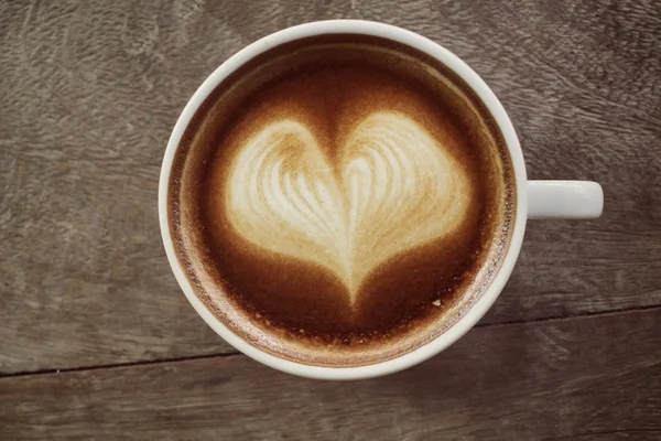 Vintage latte art koffie — Stockfoto