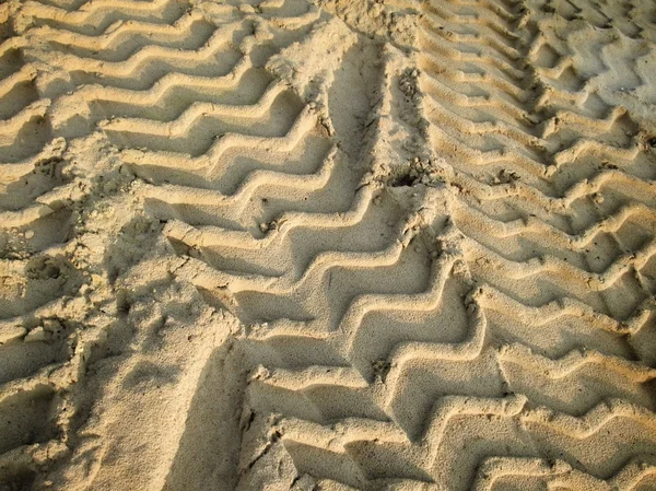 Wheel tracks on the soil. — Stock Photo, Image