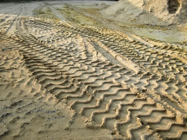 Wielsporen op de grond. — Stockfoto