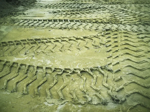 Wheel tracks on the soil. — Stock Photo, Image