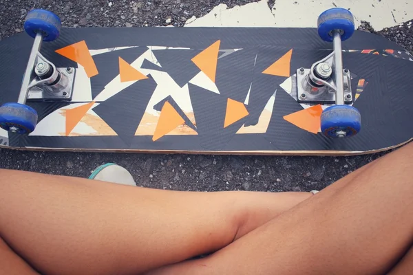 Selfie av skateboard — Stockfoto