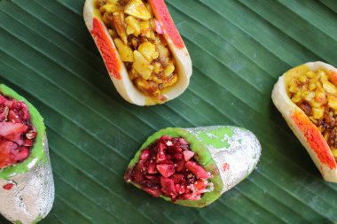 Muz Yaprak üzerinde Hint Tatlılar