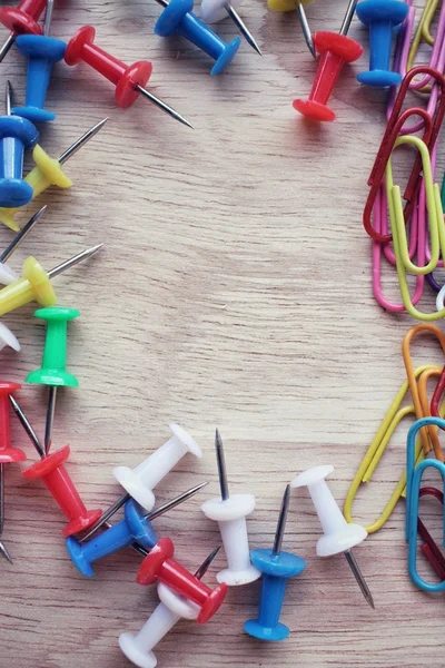 Uppsättning av push pins och Gem — Stockfoto