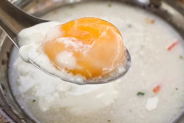 Sopa de arroz con huevo — Foto de Stock