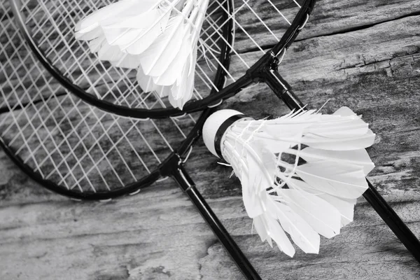 Transbordadores con raqueta de bádminton . — Foto de Stock