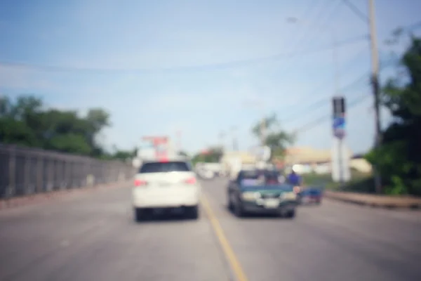 Blurred of car on road — Stock Photo, Image